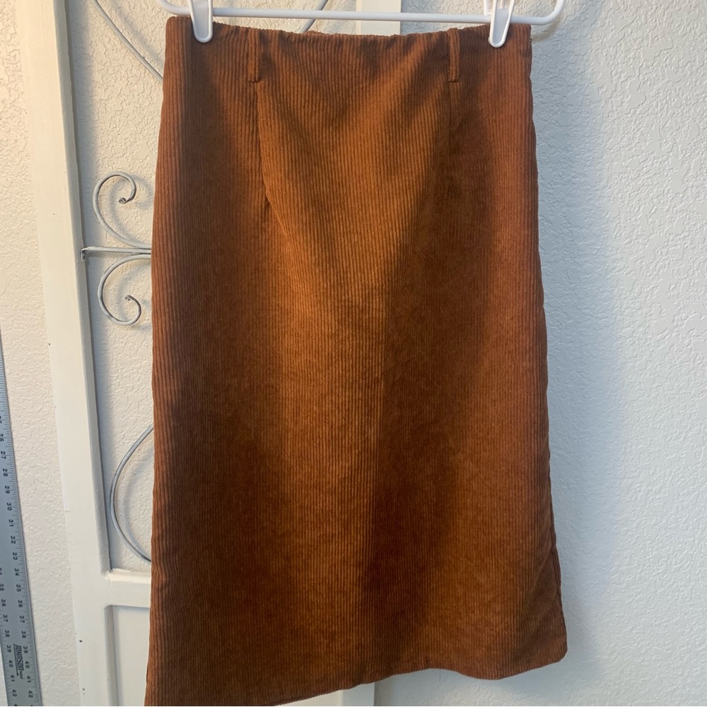 Elegant Brown Corduroy Skirt